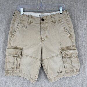 Abercrombie Fitch Shorts 30‎ Cargo Distressed Heavy Y2K Button Drawstring